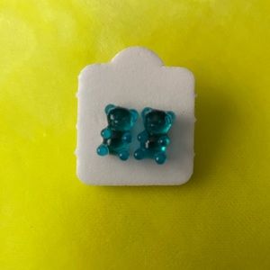 Betsy Johnson Blue Gummy Bear Earring